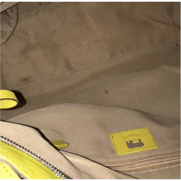 MyWalit Genuine Yellow Pebbled Leather Medium Tote Bag. Made in Italy. - Picture 8 of 8